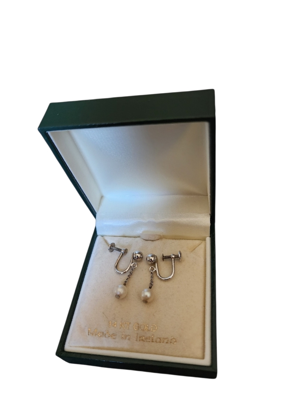 Vintage Pearl Divers Cultured Pearl Silver 925 Drop Screwback Earrings